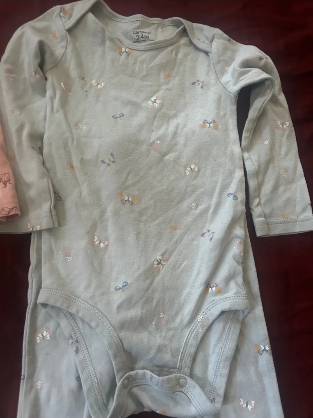 Carter's Pink and Light Blue Baby Matching Long-Sleeve Onesie and Pants Set - Picture 4 of 9